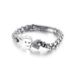 Bracelet Tête De Mort En Titane Pour Homme
