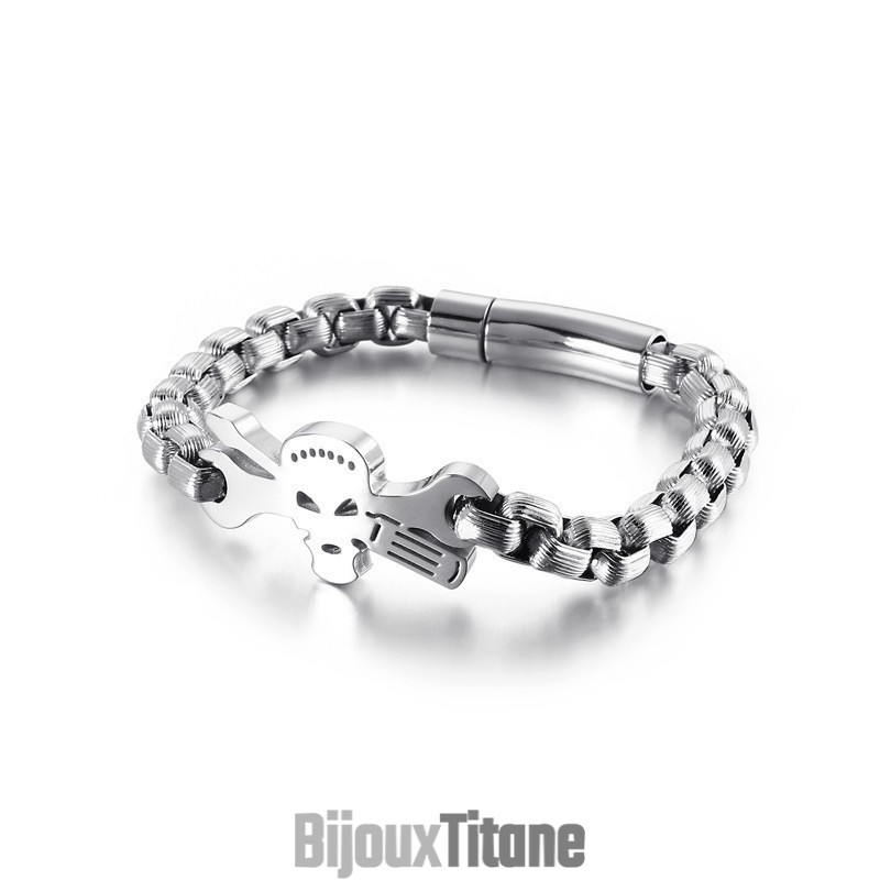 Bracelet Tête De Mort En Titane Pour Homme Bracelet Tête De Mort En Titane Pour Homme