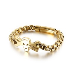 Bracelet Tête De Mort En Titane Pour Homme