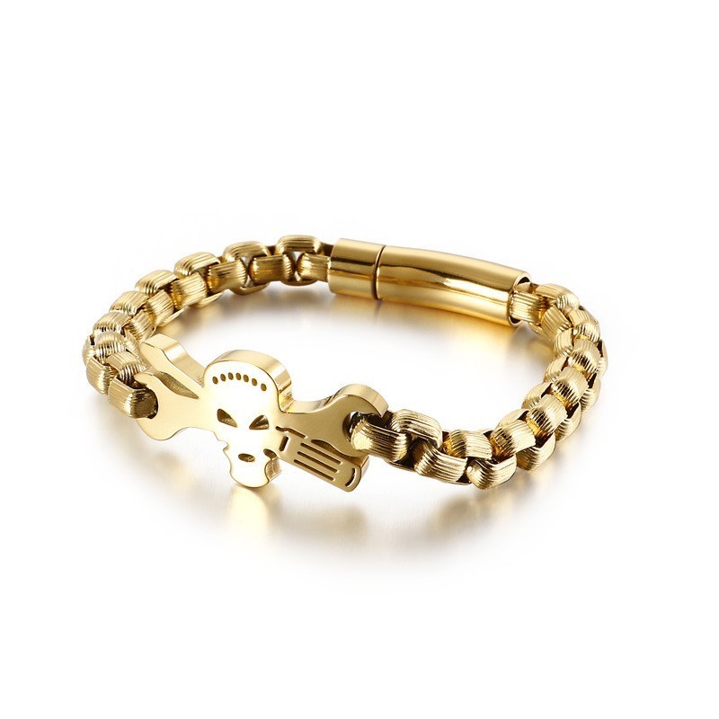 Bracelet Tête De Mort En Titane Pour Homme Bracelet Tête De Mort En Titane Pour Homme