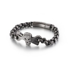 Bracelet Tête De Mort En Titane Pour Homme