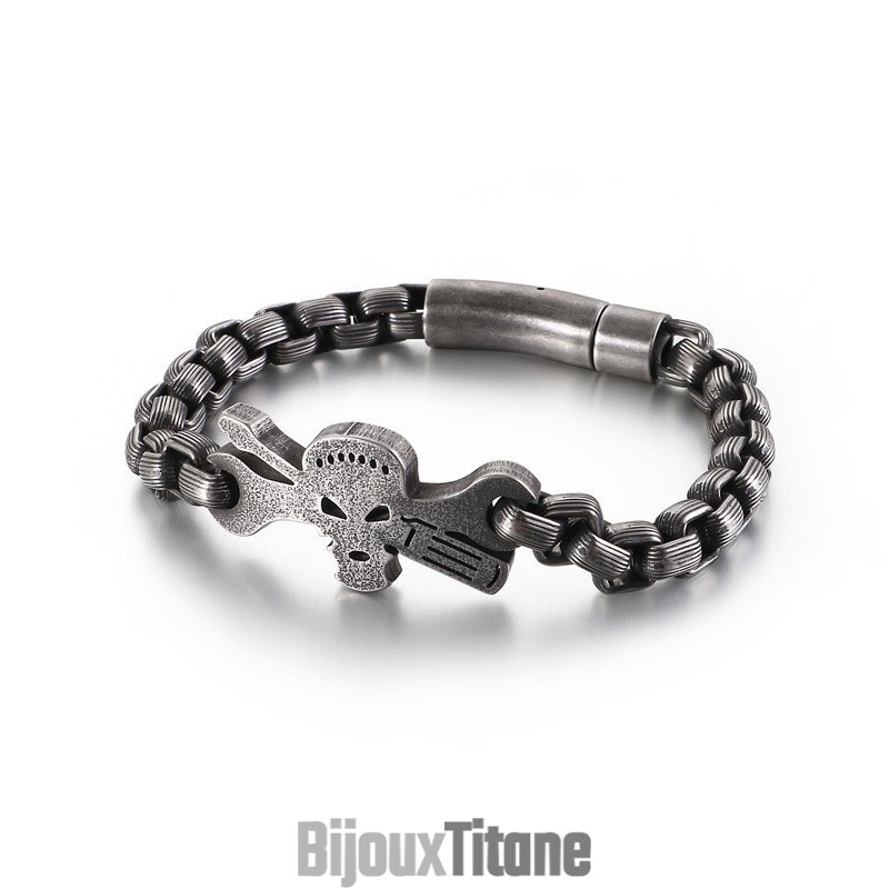 Bracelet Tête De Mort En Titane Pour Homme Bracelet Tête De Mort En Titane Pour Homme