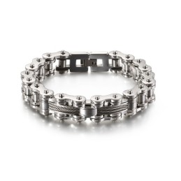 Bracelet Tide En Titane Pour Homme, Bracelet Chaîne Style Motard Rock