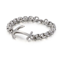 Bracelet En Titane Avec Motif Ancre De Bateau Tendance À Vendre