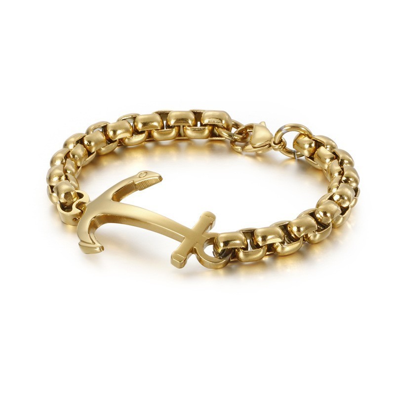 Bracelet En Titane Avec Motif Ancre De Bateau Tendance À Vendre Bracelet En Titane Avec Motif Ancre De Bateau Tendance À Vendre
