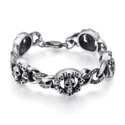Bracelet Tête De Mort En Titane Tendance Pour Homme