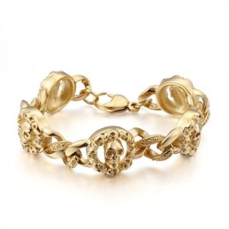 Bracelet Tête De Mort En Titane Tendance Pour Homme
