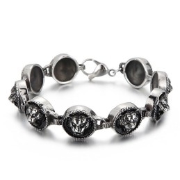 Bracelet Rond En Titane Style Hip-Hop Pour Homme, Motif Tête De Tigre