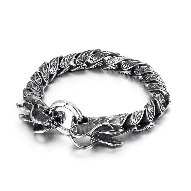 Bracelet En Titane Rétro Cool À Double Pression Pour Homme