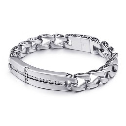 Bracelet Croix En Titane Avec Diamants Pour Homme, Bijoux Vintage En Titane