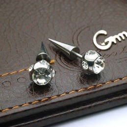 Boucles D'Oreilles En Titane Et Diamant Perforées