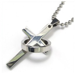 Collier Avec Pendentif Croix En Titane Pur Pour Homme (Neuf)