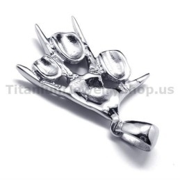 Pendentif Tête De Mort En Titane Pur - Chaîne Offerte