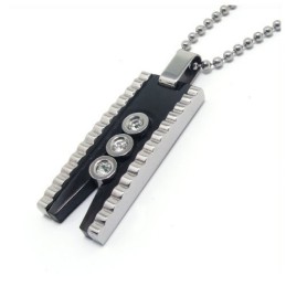 Collier Pendentif En Titane Et Diamant, Cadeau Tendance