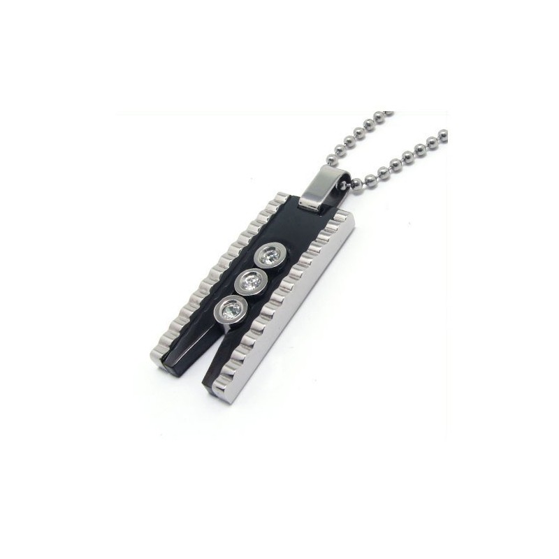 Collier Pendentif En Titane Et Diamant, Cadeau Tendance