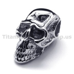 Pendentif Tête De Mort En Titane Pur - Chaîne Offerte