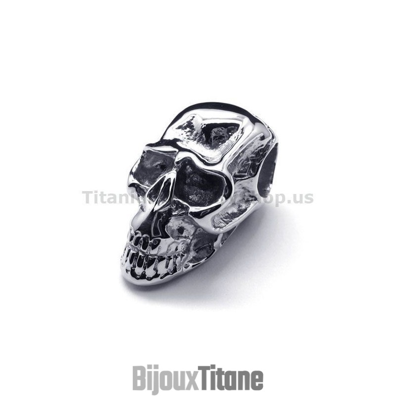 Pendentif Tête De Mort En Titane Pur - Chaîne Offerte Pendentif Tête De Mort En Titane Pur - Chaîne Offerte