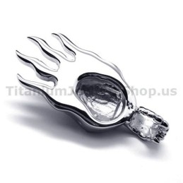 Pendentif Tête De Mort En Titane Pur - Chaîne Offerte