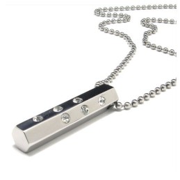 Collier Pendentif En Titane Et Diamant Pour Homme