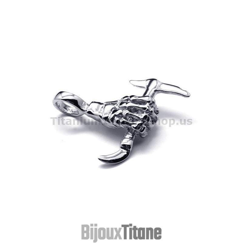Pendentif En Titane Pur En Forme D'Os De Main Avec Hachette - Chaîne Offerte