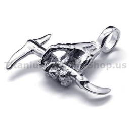 Pendentif En Titane Pur En Forme D'Os De Main Avec Hachette - Chaîne Offerte