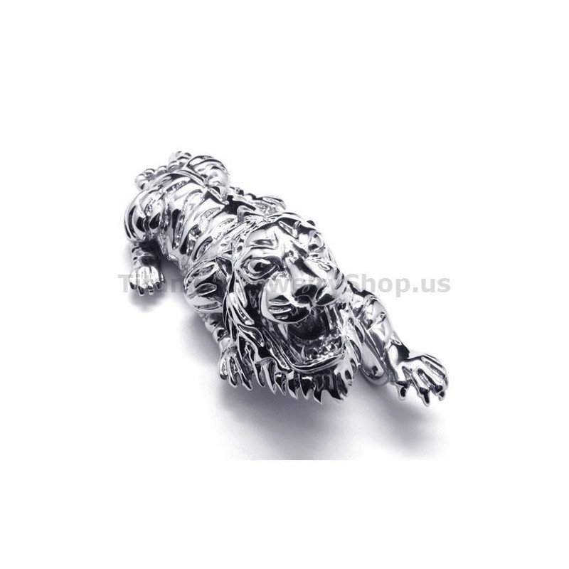 Pendentif Tigre En Titane Pur - Chaîne Offerte