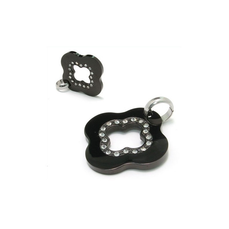 Collier Pendentif Diamant Titane Noir Cadeau Tendance Collier Pendentif Diamant Titane Noir Cadeau Tendance