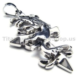 Pendentif Croix En Titane Pur À Deux Couches - Chaîne Offerte