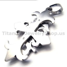Pendentif Croix En Titane Pur À Deux Couches - Chaîne Offerte