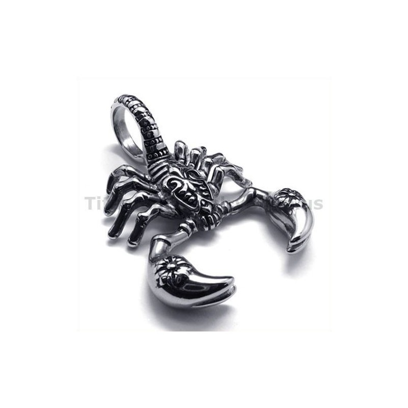 Pendentif Scorpion En Titane - Chaîne Offerte