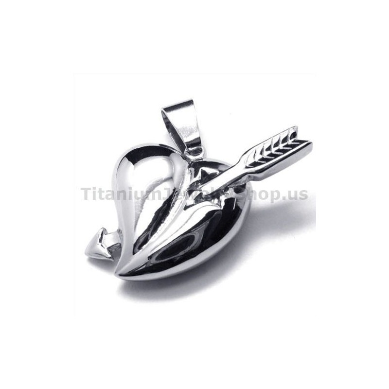 Pendentif En Titane Flèches De Cupidon - Chaîne Offerte Pendentif En Titane Flèches De Cupidon - Chaîne Offerte