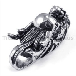 Pendentif Tête De Loong En Titane - Chaîne Offerte