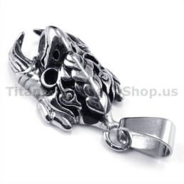 Pendentif Crâne De Faucon En Titane - Chaîne Offerte