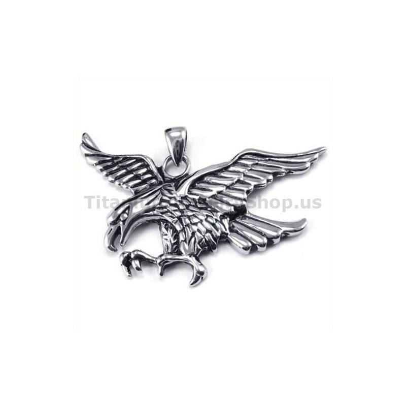 Pendentif Aigle En Titane - Chaîne Offerte Pendentif Aigle En Titane - Chaîne Offerte