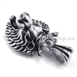 Pendentif Tête De Roi Lion En Titane - Chaîne Offerte