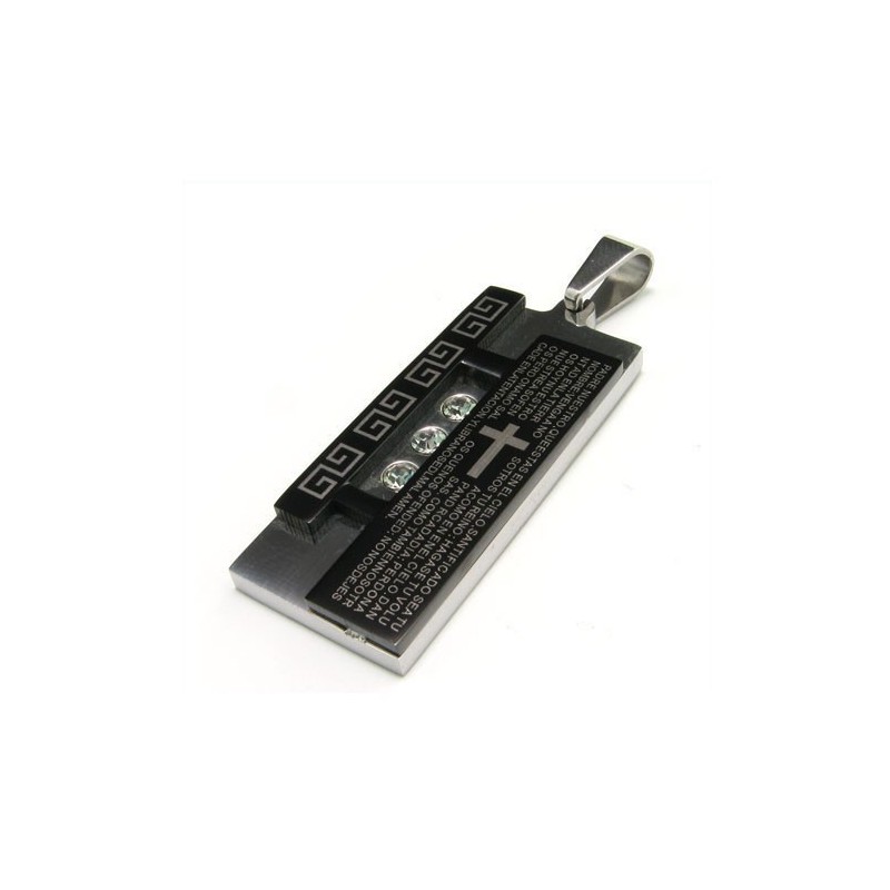 Collier Pendentif Tendance En Titane Noir Et Diamant Collier Pendentif Tendance En Titane Noir Et Diamant