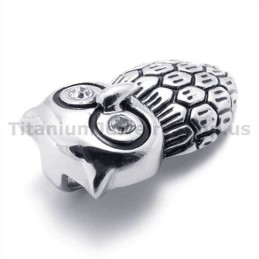 Pendentif Hibou En Titane Avec Diamant - Chaîne Offerte