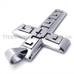 Pendentif Croix En Argent Et Titane - Chaîne Offerte