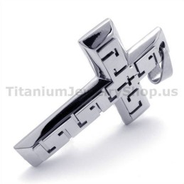 Pendentif Croix En Argent Et Titane - Chaîne Offerte