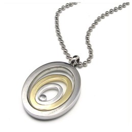 Collier Pendentif En Titane À Trois Anneaux Tendance