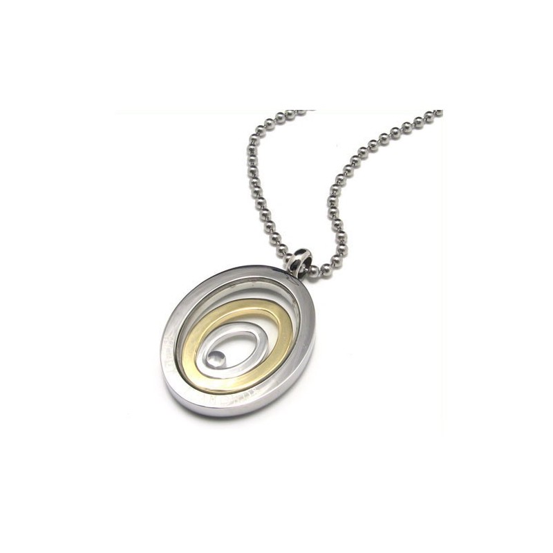 Collier Pendentif En Titane À Trois Anneaux Tendance
