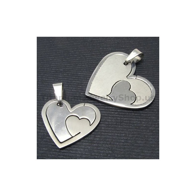 Ensemble Assorti De Pendentifs En Titane Pour Amoureux - Chaînes Gratuites Ensemble Assorti De Pendentifs En Titane Pour Amoureux - Chaînes Gratuites