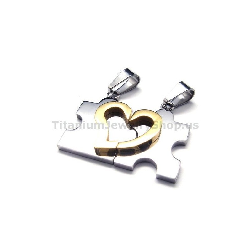 Pendentifs En Titane Pour Amoureux (Argent) - Chaînes Gratuites Pendentifs En Titane Pour Amoureux (Argent) - Chaînes Gratuites