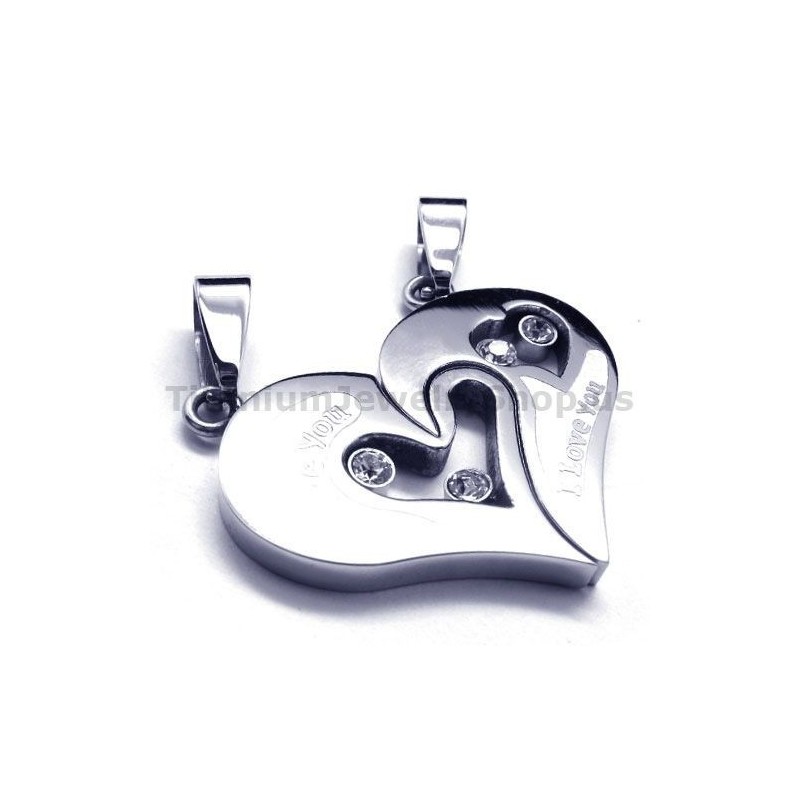 Pendentifs Amoureux En Titane Avec Chaînes Sans Diamants Pendentifs Amoureux En Titane Avec Chaînes Sans Diamants