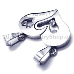 Pendentifs Amoureux En Titane Avec Chaînes Sans Diamants