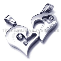 Pendentifs Amoureux En Titane Avec Chaînes Sans Diamants
