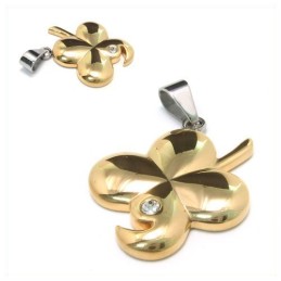 Collier Pendentif En Titane Avec Fleur Dorée Tendance