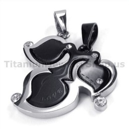 Pendentifs En Titane Motif Feuille D'Érable Avec Chaînes Sans Diamants