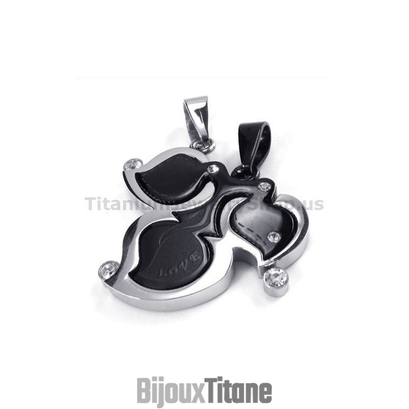 Pendentifs En Titane Motif Feuille D'Érable Avec Chaînes Sans Diamants