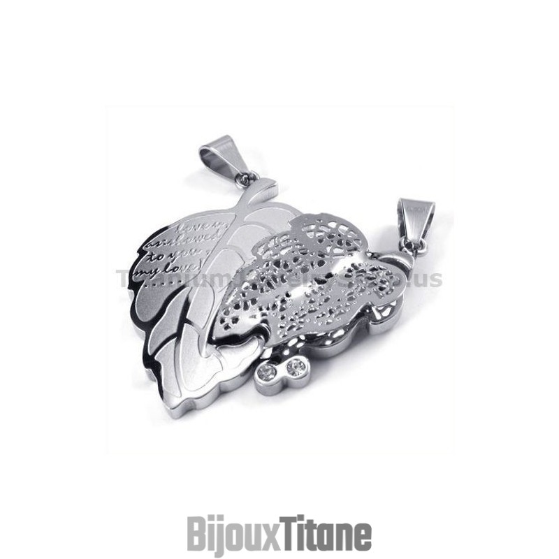 Pendentifs Love You En Titane Avec Chaînes Sans Diamants